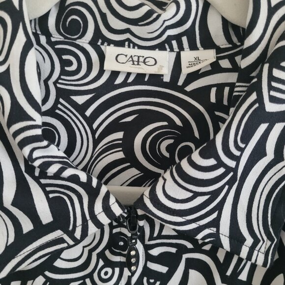 Black & White Zip Shirt Jacket Cato Womens Size XL - Picture 8 of 12